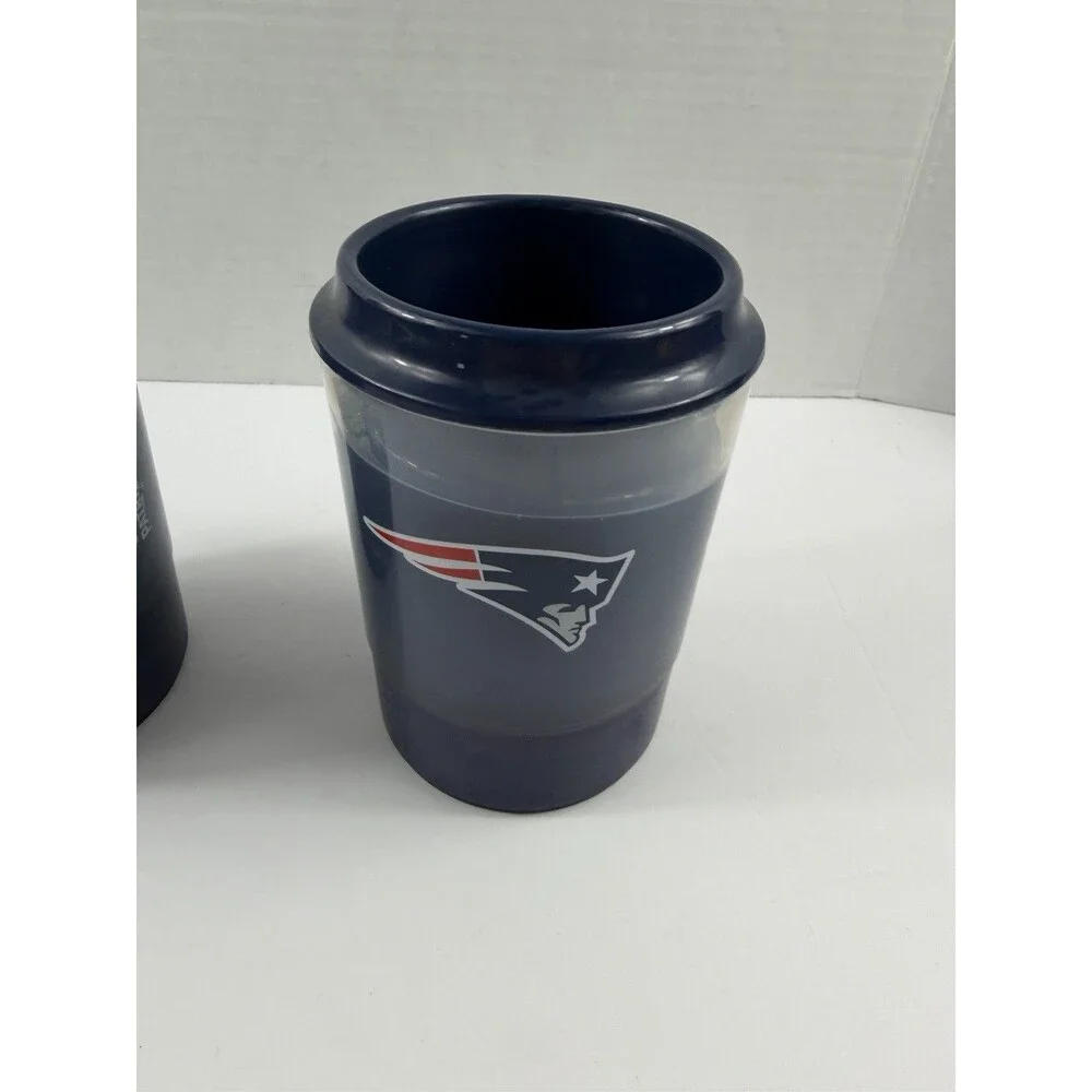 Set of 2 NFL New England Patriots 10 oz. Freezable Liquid Cups Tumblers New